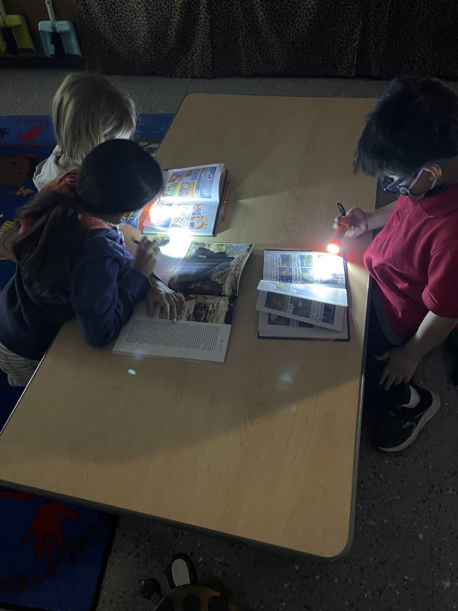 valentoure's tweet photo. Reading in the dark is so fun! ⁦@SipleySchool⁩ ⁦@Woodridge68⁩ https://t.co/lhg0vqljjr