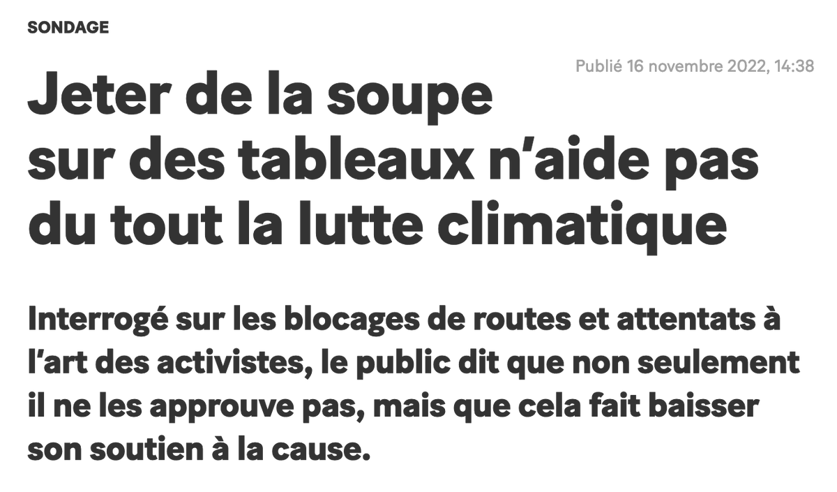 Vertliberaux_VD's tweet photo. Deux études tendent à prouver que bloquer des autoroutes ou détériorer des oeuvres d'art semble être contre-productif. Plus les blocages augmentent, plus le  soutien à la cause climatique baisse...
On a compris que la situation était grave... allons vers des solutions ! https://t.co/CHOgAIc9Ok