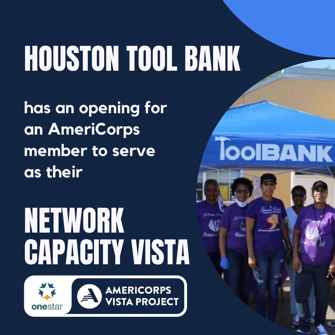 Are you interested in making an impact in the Houston community? Join our team! Apply through <a href="/AmeriCorpsVISTA/">AmeriCorps VISTA</a>! #HoustonToolBank