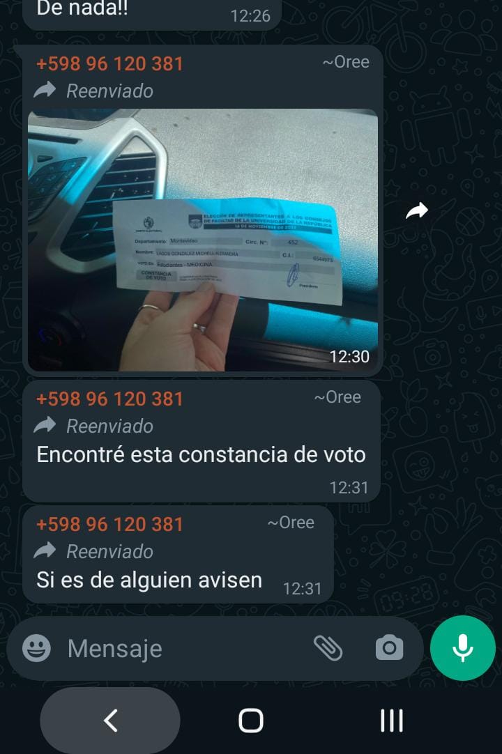 Chicos a alguien se le olvido la constancia de voto tengan en cuenta que es importante si pueden compartir un lujo