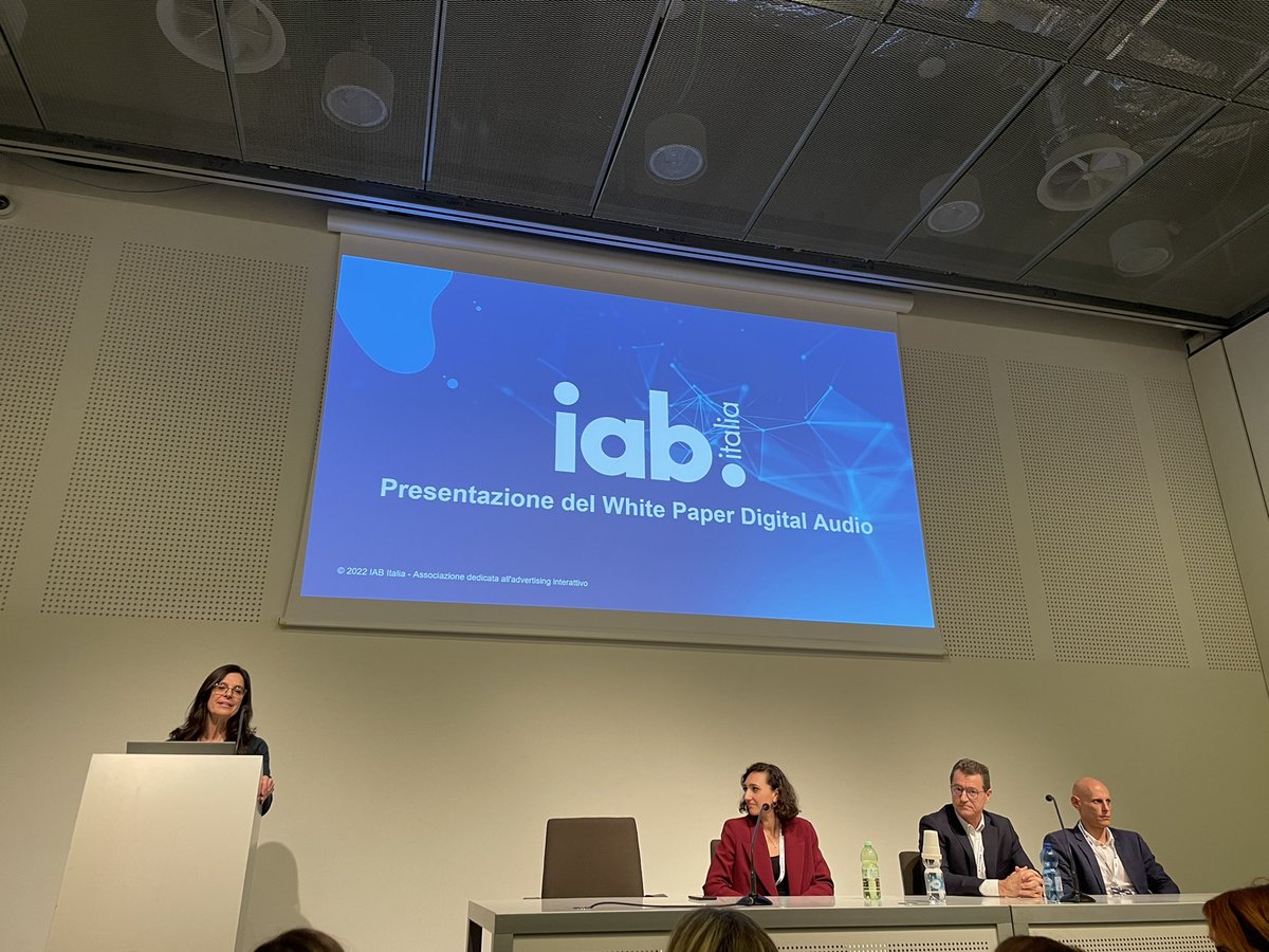 carlottamossi's tweet photo. WORKSHOP: @IABItalia | Presentazione del White Paper Digital Audio
• Grazia Gravagna - @CairoRCS_Media
• Davide Panza - CMO, MDE – Audio Strategy
• Cristina Pianura - Audioboost
• Alessio Pomaro – @sitebysite
#IABForum2022 #DecodingChange https://t.co/5BbdaNHz0Z