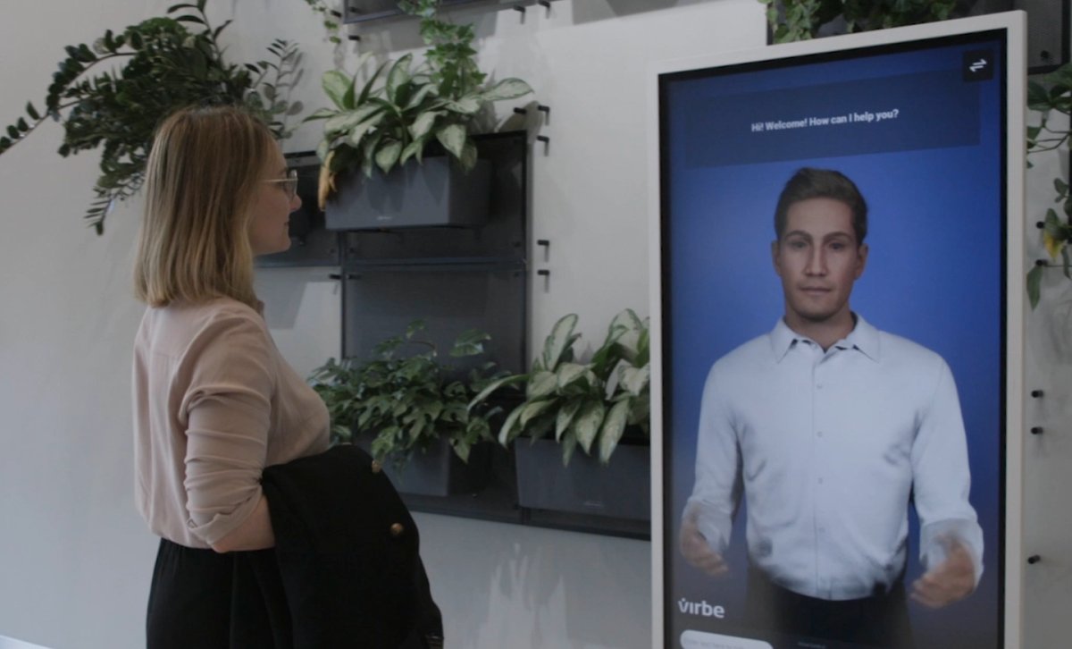IT’S HERE! Virbe for Digital Signage. Now you can easily transform conversational AI or #chatbot and deploy it to a digital kiosk as an interactive 3D #avatar in a matter of minutes. Shops, offices, conferences room, anywhere you need it. eu1.hubs.ly/H029yPp0 #virtualbeings