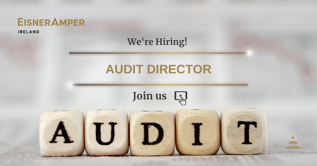 EisnerAmperIE's tweet photo. At EisnerAmper, we love doing great work. We are seeking a high calibre, experienced and passionate individual to join our Audit Department at Director level. 

Learn more and apply here: https://t.co/GfBPp7m5A5.
 
#hiring #jobfairy https://t.co/AX6IBLUpTy