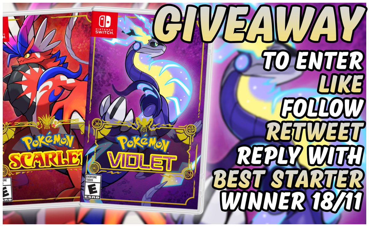 👑 POKEMON SCARLET & POKEMON VIOLET GIVEAWAY 👑 🚨 LAST SECOND GIVEAWAY 🚨 DIGITAL COPIES 🚨 CHOOSE THE ONE YOU WANT 🚨 To Enter: 💦Follow me 💦Like & Retweet 💦 Reply with your FAVOURITE starter pokemon #PokemonScarlet #PokemonViolet 👑 WINNER ANNOUNCED ON FRIDAY 18/11👑
