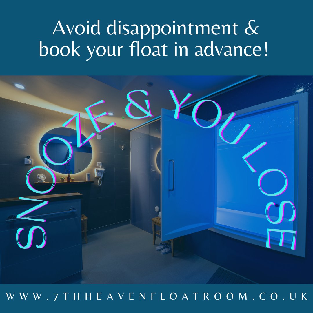 Our online bookings calendar is filling up fast! Weekend &amp; evening appointments this side of the festive season are limited! Avoid disappointment &amp; book your float in advance! 💙
#7thheavenfloatroom #floatationtherapy #luxury #selfcare #fleethampshire #wellness #Wellbeing