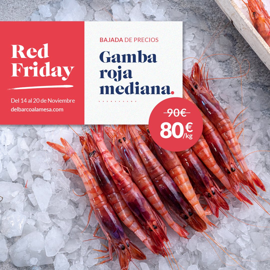 Delbarcoalamesa's tweet photo. ¿BLACK? 🦐¡Mucho mejor RED!😍
Durante esta semana tendremos nuestra Gamba Roja de Almería a un precio imbatible. Nos adelantamos al Black Friday con el Red Friday en https://t.co/PRpM0wCrO9. Te lo llevamos a casa. ¡¡Mucho mejor que otra tablet!! https://t.co/vU6rSIwkMO