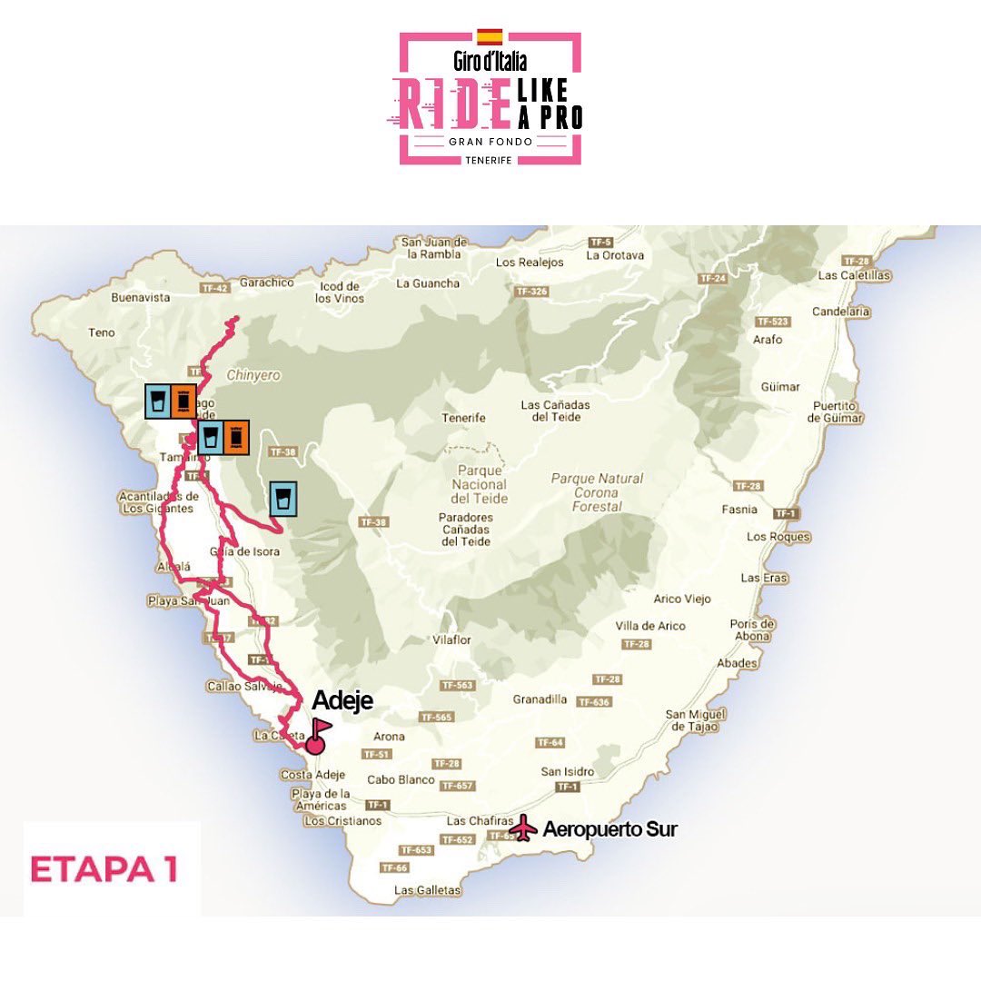 Finalmente la Etapa 1️⃣ con inicio y final en #Adeje tendrá una subida de 6kms cronometrados hacia la cima del #Teide 😍😍

¡Último día de inscripciones!
👉🏼Sign up at: giroridelikeaprospain.com/es/