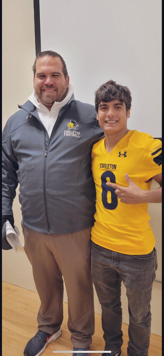 Had a great time at <a href="/CarletonCollege/">Carleton College</a> for a game day visit! Thank you <a href="/CoachKent56/">Sam Kent</a> and <a href="/CoachJournell/">Tom Journell</a> for the invite! #keepstacking