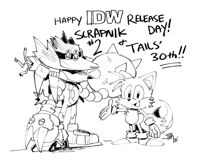 I, unfortunately, do not have time to insert Jewel into edits atm, but both the @IDWPublishing #IDWSonic Tails 30th One-shot, and Scrapnik Island #2 release today.

Like, TODAY today!  Go grab them! 