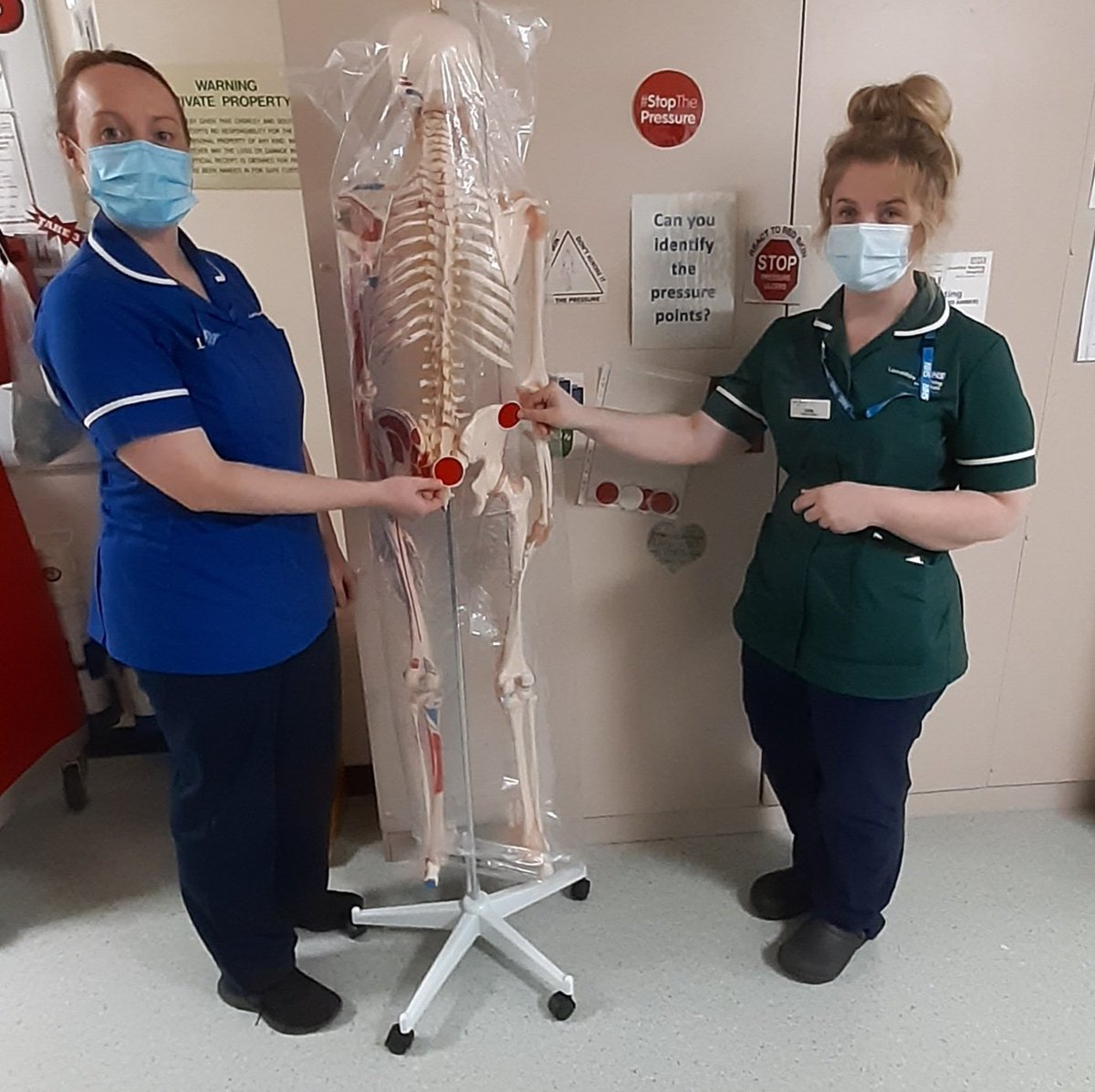 The TVN team have been out & about at CDH this afternoon talking about pressure ulcer prevention. Leyland ward are ready for the red dot challenge tomorrow!