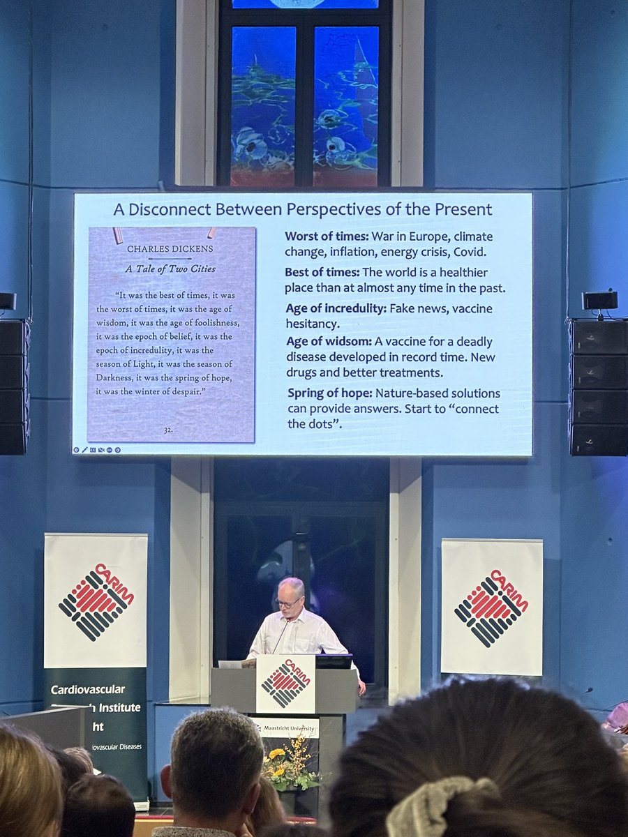 Accurate description of the current times by a catch-phrase of Charles Dickens. Great introduction to the concept of planetary health by Peter Stenvinkel! <a href="/CARIMMaastricht/">CARIM</a>