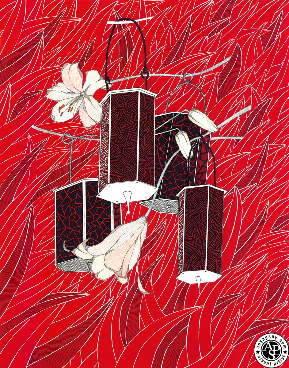 AnyapanyNFT's tweet photo. "I activate negative space, which enables me to use paper as the primary material for my narrative. 
I want to entice the viewers to “read” though the brush strokes and between the lines to see the blank paper full of messages guided by their imagination." - #NFT artist Anya Pany https://t.co/g1rgMUpZvC
