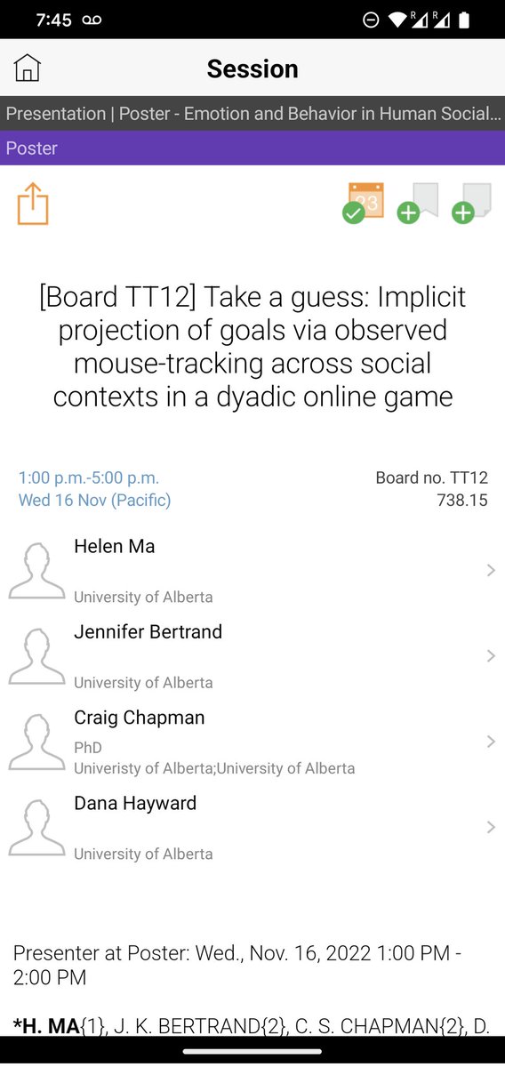 movinisthinking's tweet photo. Taking the ACELab home for our strong finish to #SfN2022 is Helen Ma (with @DanaHayward1 and @jkbertrand). Poster this afternoon (TT12) describing results from a 2 player online game where shared cursor position was the communication channel that changed based on social context. https://t.co/haf1PMtwBx
