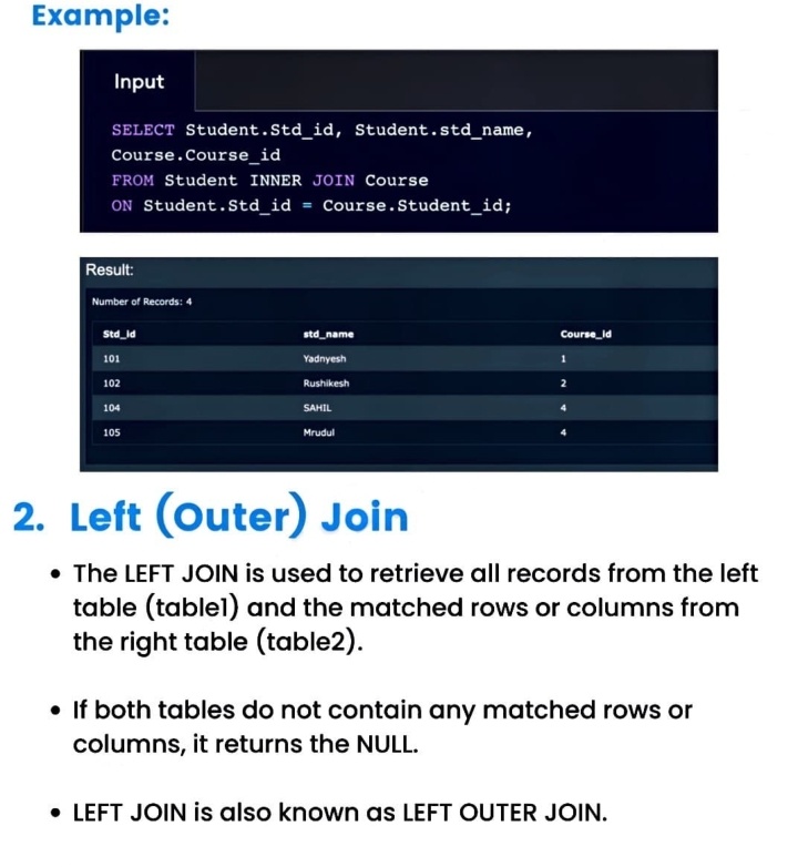 ArbazKh96119038's tweet image. Example is of inner join.
#SQL #sqlhelp #sqljoin
#DataScience #DataAnalytics #typesofjoininsql #TCS #computersciencestudent
