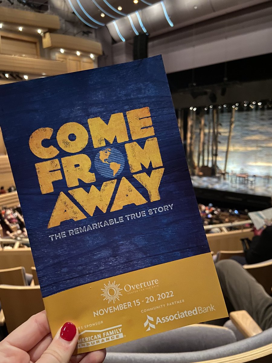 Gabriella Rusk (@gabriellarusk) on Twitter photo Don’t miss your chance to see <a href="/wecomefromaway/">Come From Away</a> at the <a href="/OvertureCenter/">Overture Center for the Arts</a>! 🎭 Such a fantastic show filled with heart about the power of humanity. Great music too!#ComeFromAway Don’t miss your chance to see <a href="/wecomefromaway/">Come From Away</a> at the <a href="/OvertureCenter/">Overture Center for the Arts</a>! 🎭 Such a fantastic show filled with heart about the power of humanity. Great music too!#ComeFromAway