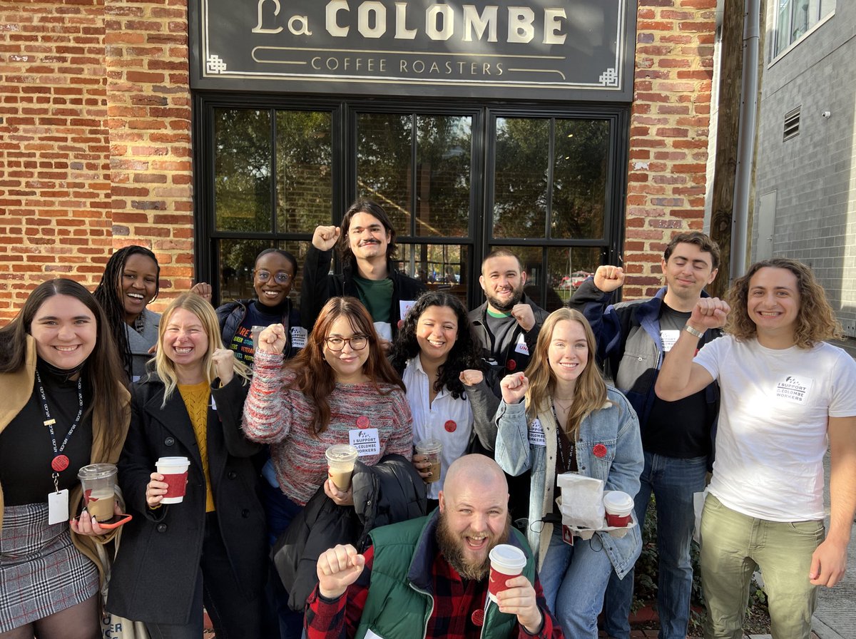 As a <a href="/WBNG32035/">Washington-Baltimore News Guild</a> member, I’m deeply proud of the bravery of @LCWU_DC workers. Our unit is calling on <a href="/LaColombeCoffee/">La Colombe Coffee</a> to do the right thing and voluntarily recognize them! DC workers like our coffee union strong! ☕️ #UnionYes #ChinatownUnited