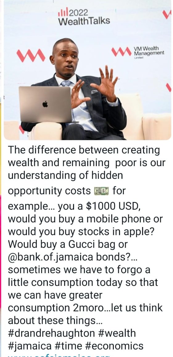 UWIECON's tweet image. Senior Lecturer at the Department of Economics UWI mona Dr Andre Haughton, shares his expertise at WealthTalks 2022. #WealthTalks #DrAndreHaughton