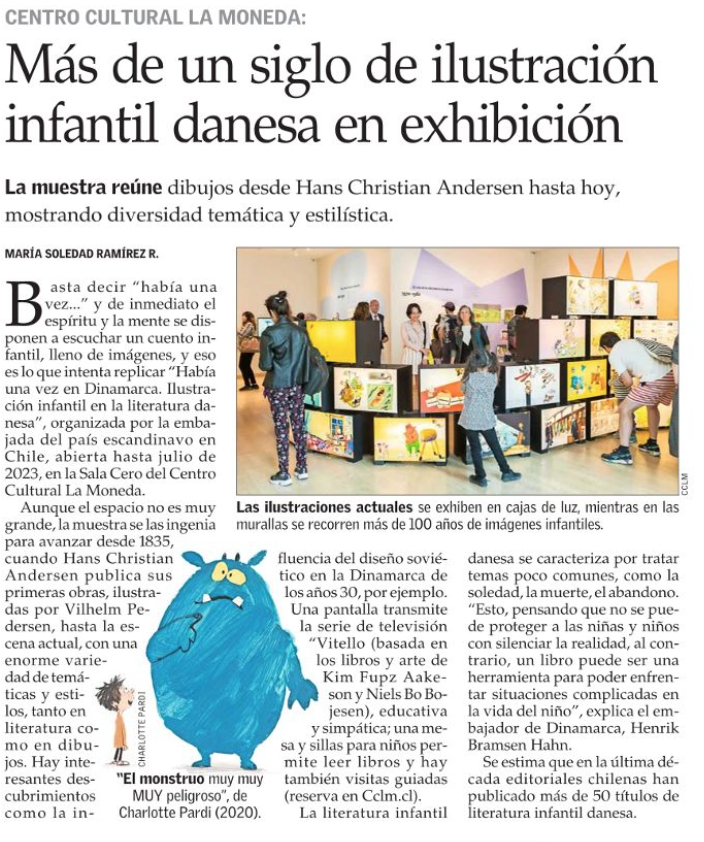 La nueva exposición de nuestra Galería Cero: “Había una vez…en Dinamarca: ilustración infantil en la literatura danesa” exhibe más de un siglo de ilustración infantil y reúne dibujos desde Hans Christian Andersen hasta hoy. Nota vía @ElMercurio_cl