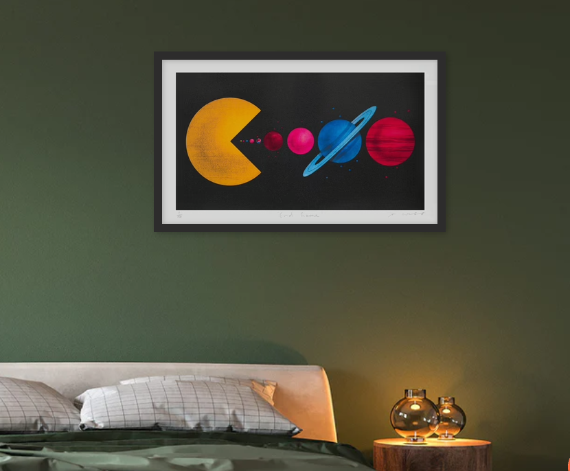 artrepublic's tweet photo. Are you a fan of retro games? Do you need something to kit out your  games room? Then Joe Webb's Pac Man-inspired 'End Game' is the artwork for you.
⁠
You know you want to - click the link below to get your Joe Webb artwork now.

https://t.co/X6Obl9sXhx https://t.co/4bbHBRkanp