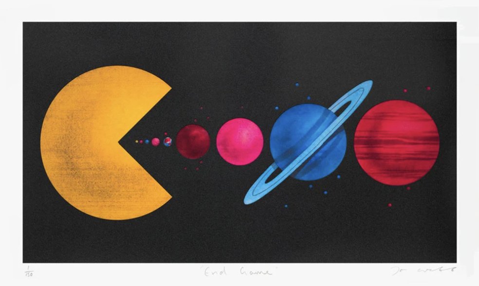 artrepublic's tweet photo. Are you a fan of retro games? Do you need something to kit out your  games room? Then Joe Webb's Pac Man-inspired 'End Game' is the artwork for you.
⁠
You know you want to - click the link below to get your Joe Webb artwork now.

https://t.co/X6Obl9sXhx https://t.co/4bbHBRkanp