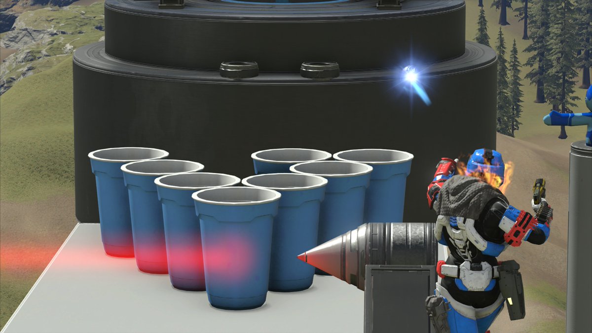 ShaderDruid's tweet image. Taking a break from game dev to check out #HaloInfiniteForge (it&apos;s pretty cool). 

I remade my Beer Pong map from 2016. Check out the new additions!👇🏽