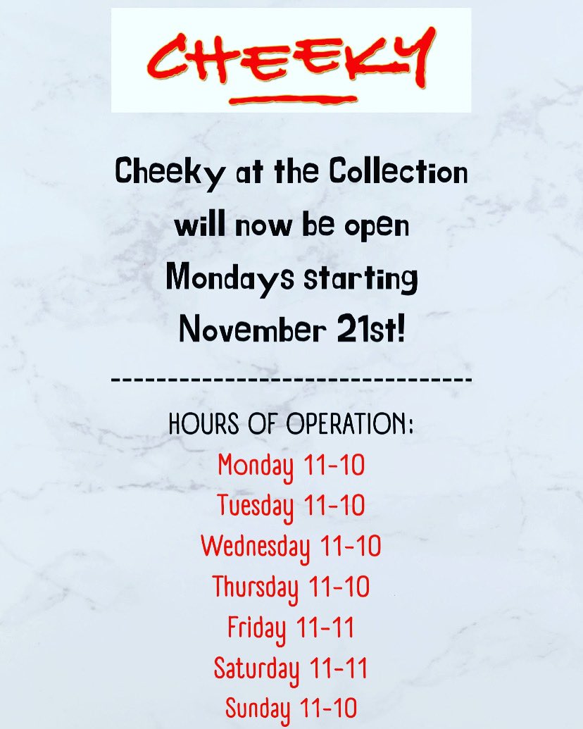 EatAtCheeky's tweet photo. #eatatcheeky #cheekyloveyeah #cheekyatthecollection #cheekyforsyth https://t.co/J6wzE4LLVE