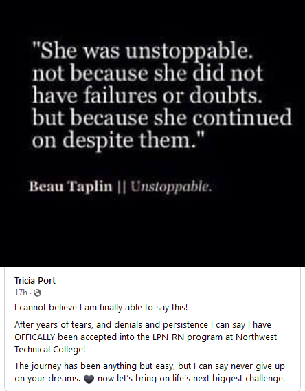 ntcmn's tweet image. We love making dreams come true! Congratulations to Tricia and all of the other students starting the LPN Step-In program this January!! 

#LPNtoRN @MinnStateEdu  #NTC #dreamscometrue