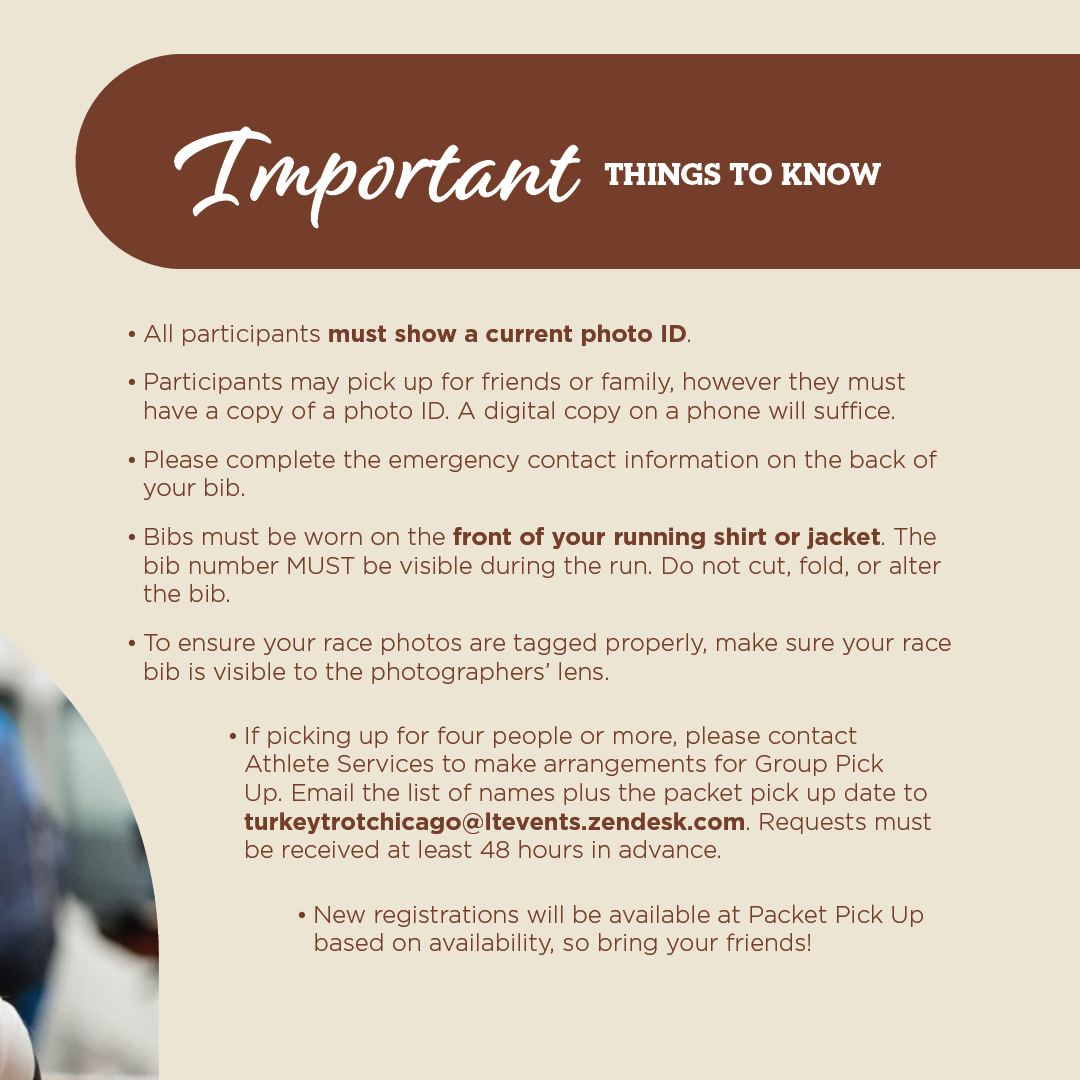 TurkeyTrot_Chi's tweet image. Stop by to get your race bib, participant shirt, gear check bag, and few items from our amazing sponsors. Add in a little holiday shopping to your trip and make a day out of it. #TurkeyTrotChicago #PacketPickup #LTAthleticEvents #Thanksgiving #TurkeyTime #HolidayRun