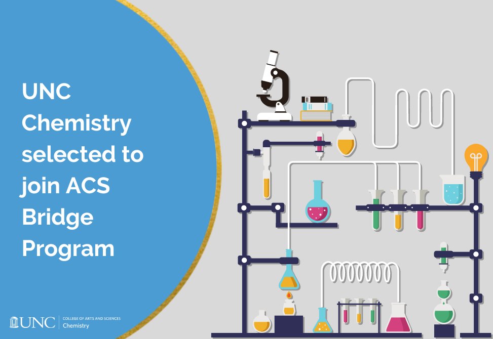 We are excited to share that UNC Chemistry has been selected to join the American Chemical Society Bridge Program.  By joining, we hope to provide even better opportunities and connections for our doctoral-seeking students. #ACSBridge chem.unc.edu/?p=23922