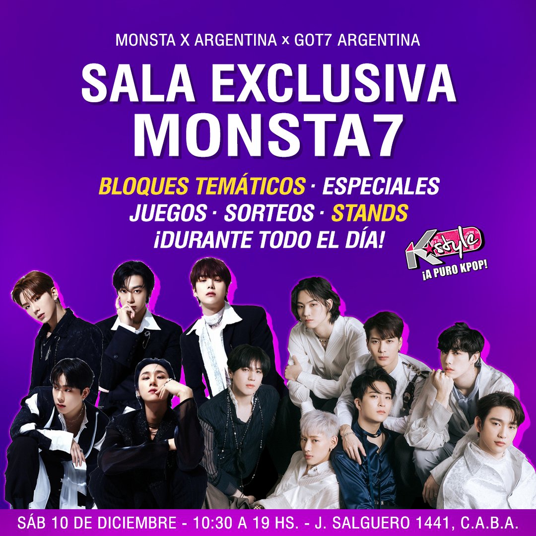 kstyleevento's tweet photo. #MONSTA7 IS BACK! 📣 #AhGaSe y #Monbebe nuevamente juntos en esta super sala 💚💜
¿Qué podrán encontrar?
https://t.co/BF5Z2U2Hup
Por 💚 @GOT7Argentina 💜 @MonstaXArg y 💙 @WonhoArgentina
🎫 ENTRADAS:
https://t.co/UFI7xaqzAg
#monstax #wonho #got7 #kstyleevento https://t.co/6fXr7YR1L9