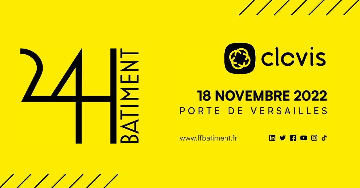 Clovis_app's tweet photo. 👷  RDV aux 24h du Bâtiment dans deux jours !
Nous sommes fiers de participer au congrès annuel de la @FFBatiment  - 24h du Bâtiment. Le RDV incontournable de la profession pour fêter le Bâtiment !
https://t.co/gdLQedPN1B
#construction #constructiontech #btp #batiment https://t.co/kIkGHqECTR