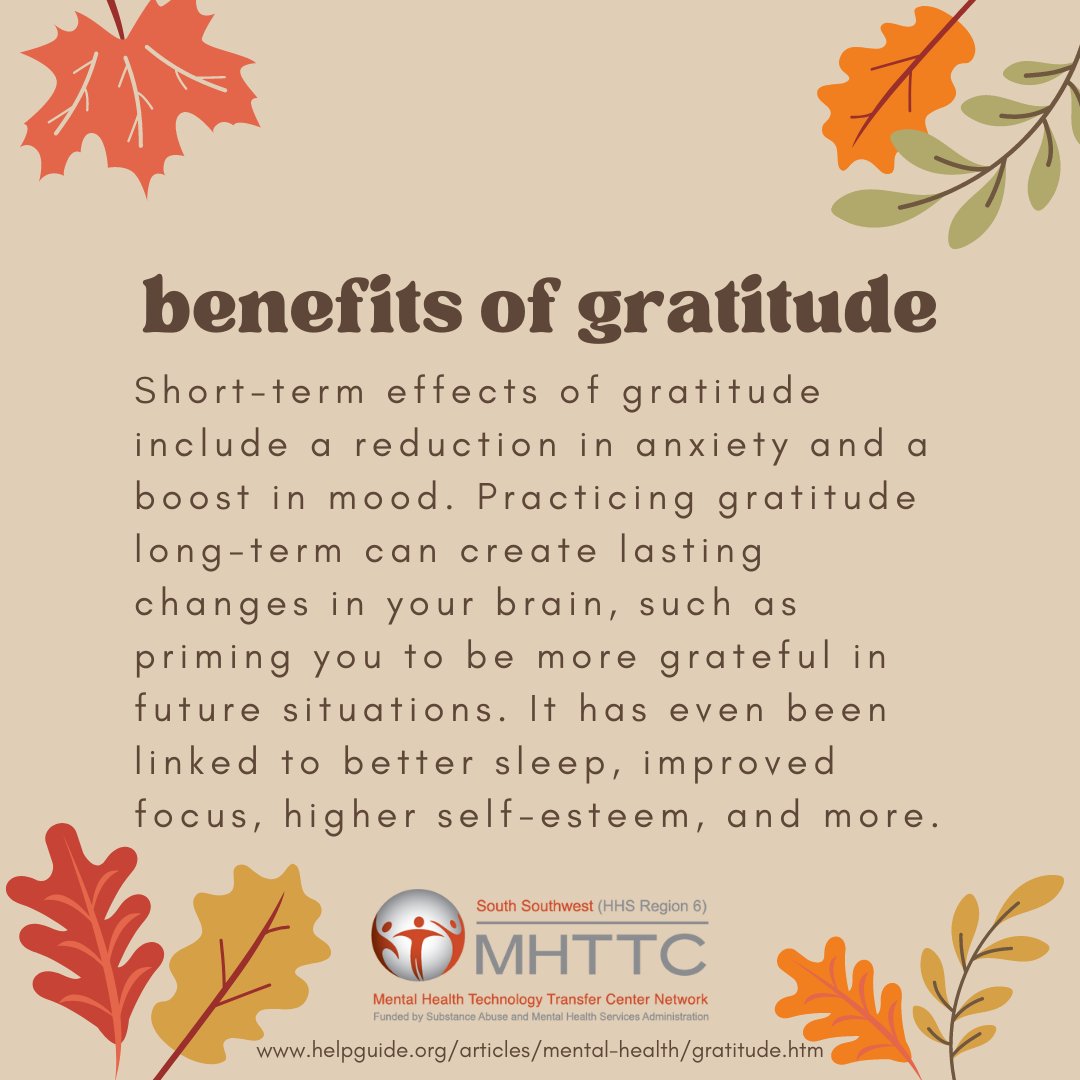 #Gratitude is something that can be incorporated into our everyday lives and has been linked to a host of benefits, both short- and long-term. What is something you are grateful for?