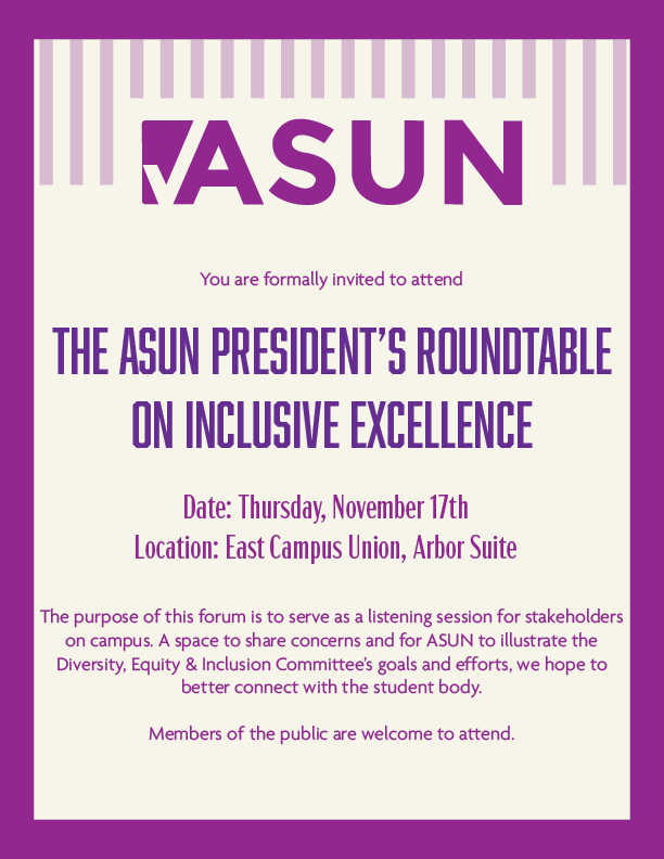 involvedunl's tweet photo. TOMORROW: INCLUSIVE EXCELLENCE (Thurs, Nov 17, 4-5pm) ASUN President Jake Drake is hosting a student roundtable on diversity and inclusion in the East Campus Union. Help us learn how student government can help address needs on campus.  #UNL #roundtable #diversity #inclusion https://t.co/QM1hFlWwC1