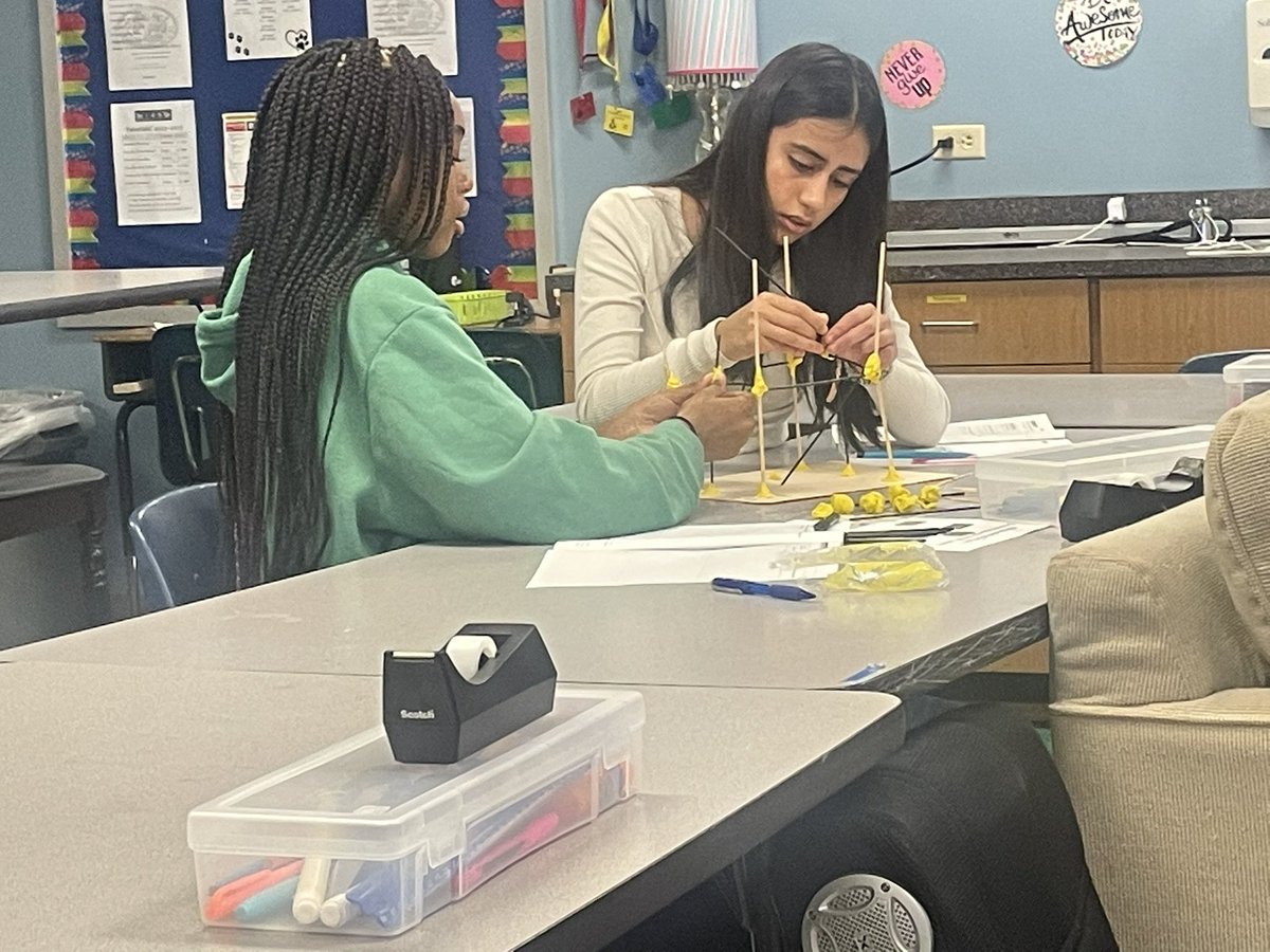PeelerMrs's tweet photo. Seismic shake up. We are engineers today. Their challenge this week is to build the framework of a building that can withstand an “earthquake” for 10 seconds. #pabtherspersevere #polkavid #cfbscience #collaboration #STEM #LabDay @PolkMSPanthers https://t.co/AWobEa9VaT