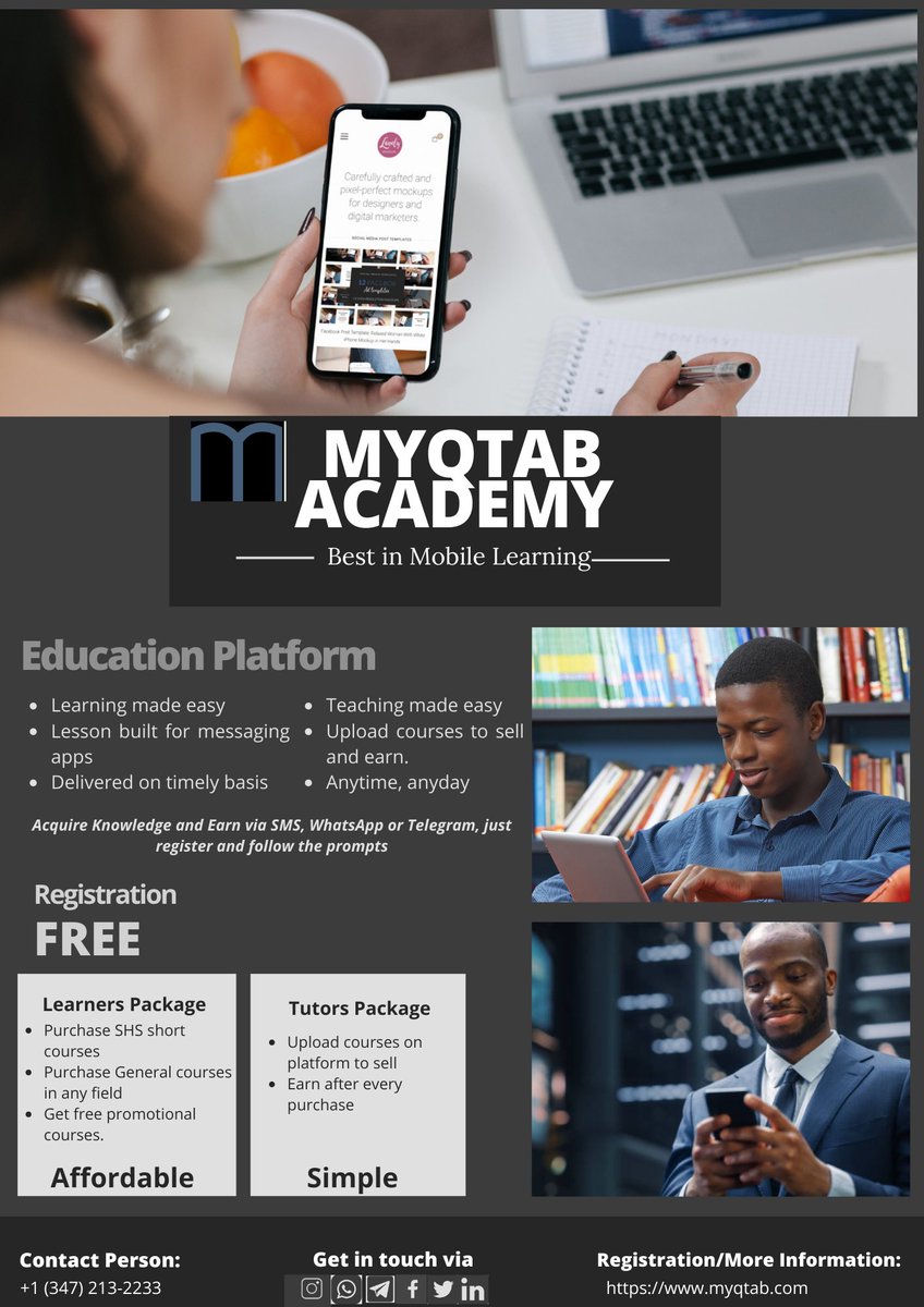 myqtab's tweet photo. Hi, thinking of the best mobile learning platform? Wanting to learn, acquire knowledge and earn? MyQtab got you covered, register now at https://t.co/2WDlbPd0tm https://t.co/4MS0hvFeZV