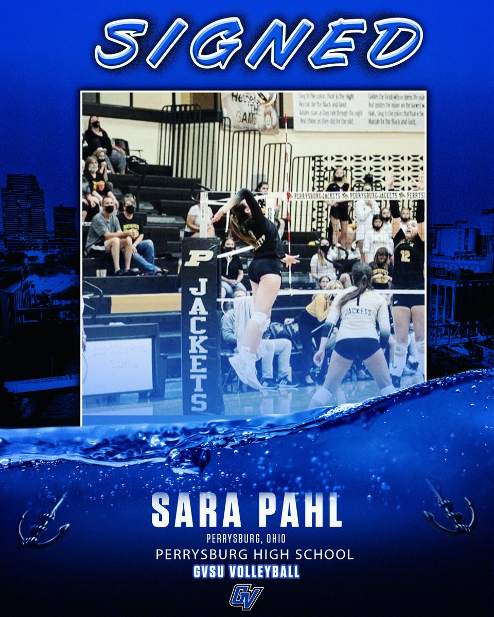 GVSUVOLLEY's tweet photo. ✍️Committed✍️

Please help us welcome the first signee of our class, Sara Pahl, who joins us from Ohio, and has tallied over 800 kills, 500 digs, and 140 aces in the past three seasons! 

#AnchorUp https://t.co/0xM5szlHpn