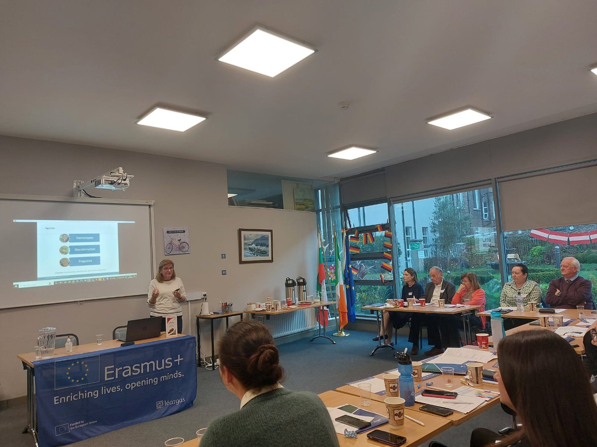 SageAdvocacy's tweet photo. Now we're hearing from @AmandaPhelan1, professor @TCD_SNM, speaking on Human Rights &amp; Older People -'Conditions of Possibility' such as operationalising "person-centred care" and the balancing tension between protection and self determination. @EUErasmusPlus https://t.co/XB8WA3zuKj