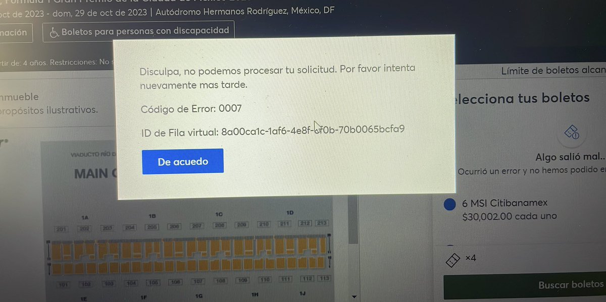 yaude_ramirez's tweet photo. @Ticketmaster_Me @Profeco @mexicogp @F1 #MexicoGP @F1 enserio ??? Otra vez ??? Para que nos hacen perder el tiempo ! https://t.co/oZTgffieMf
