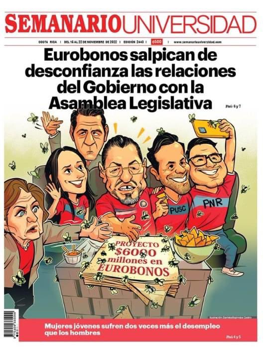Manipuladora, mentirosa y carente de profesionalismo.

La portada de Semanario Universidad, como bien lo saben hacer, informa cosas que no son ciertas.

Nuestra posición sobre Eurobonos es pública desde hace casi 4 meses. Eso no lo dicen.