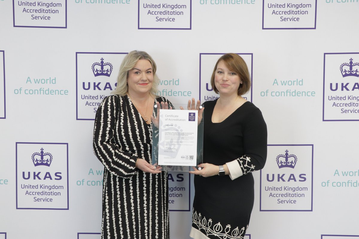 Delighted to recieve our Accreditation Certificate today from #UKAS