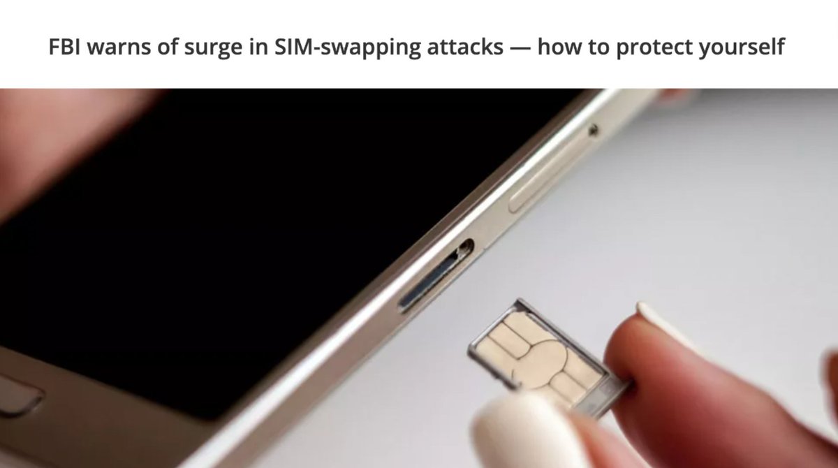 According to the FBI, #SIMSwaps are now 15-times more likely to happen than a few years ago. In 2021, the bureau recieved over 1,600 complaints totaling an overall loss of $68 million.

Read more: tomsguide.com/news/fbi-sim-s…