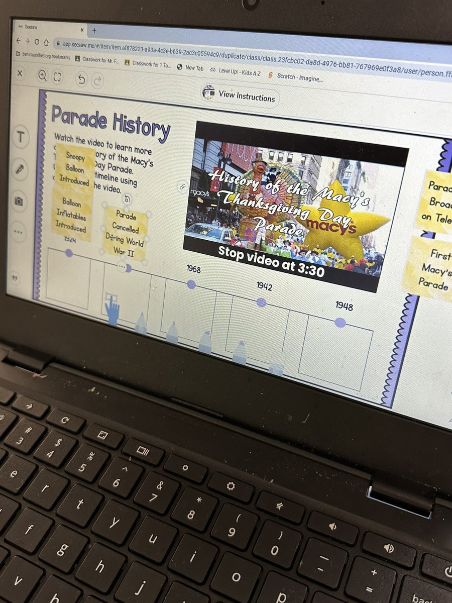 Sharing one of my favorite traditions with a virtual field trip to the <a href="/Macys/">Macy's</a> Thanksgiving Day parade. <a href="/Seesaw/">Seesaw</a>