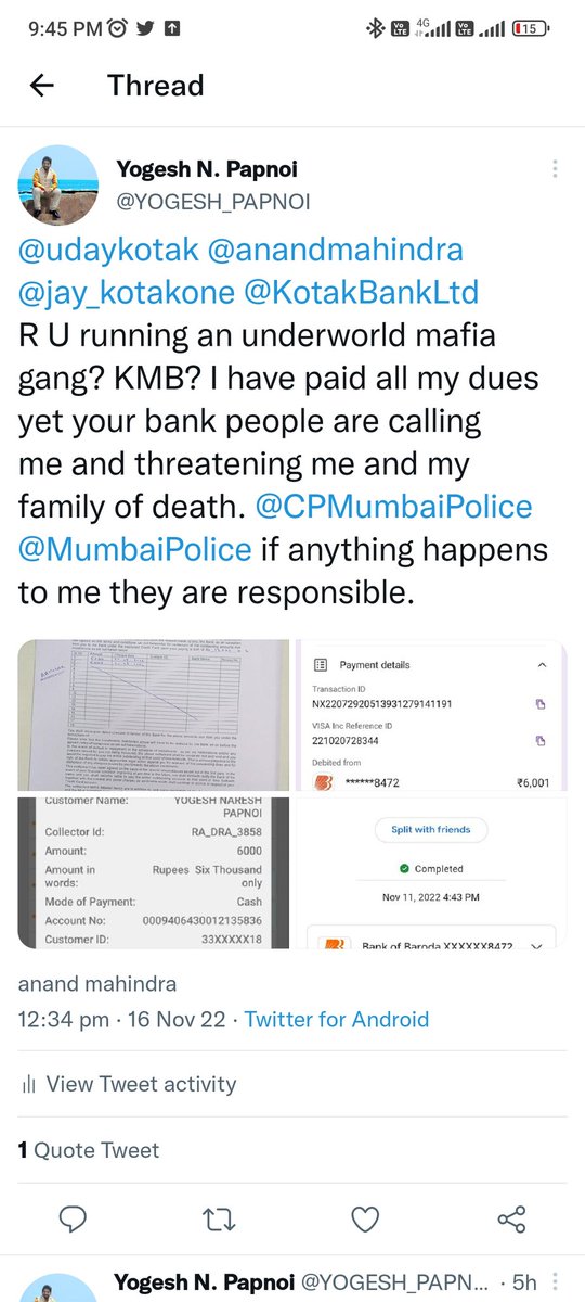 YOGESH_PAPNOI's tweet photo. @anandmahindra Why don't you reply on the complaint that I made 8hrs ago. You have time for this 💩💩💩 https://t.co/gmr8mQZHhC