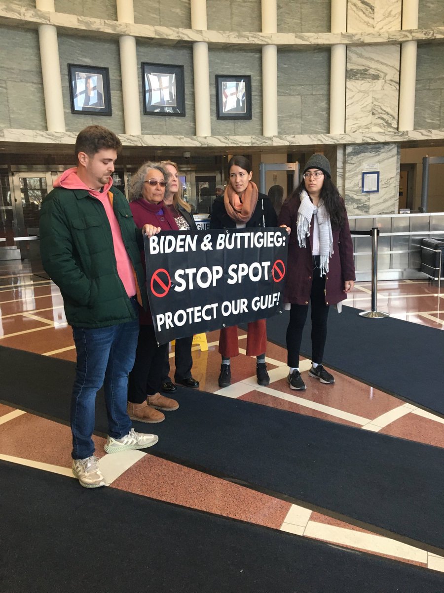 laurellevin11's tweet photo. BREAKING: gulf coast community members have been arrested at @DOTMARD demanding that @PeteButtigieg and @POTUS reject the license for a massive deep water crude oil export project, the Sea Port Oil Terminal (SPOT)
#StopSPOT @txenvironment @FightFossils https://t.co/1wkTt8fn1l