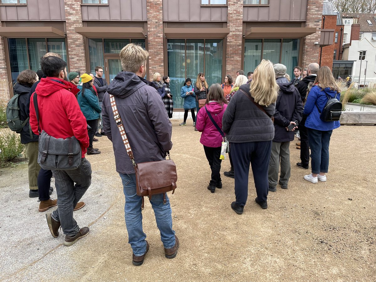 BD_landscape's tweet photo. great to play a small part of the @talklandscape #peopleplacenature campaign across the uk with this afternoons’ study tour of #glassfields bristol our shortlisted #liawards2022 meanwhile public realm @LI_SouthWest https://t.co/jxeJg11BmT