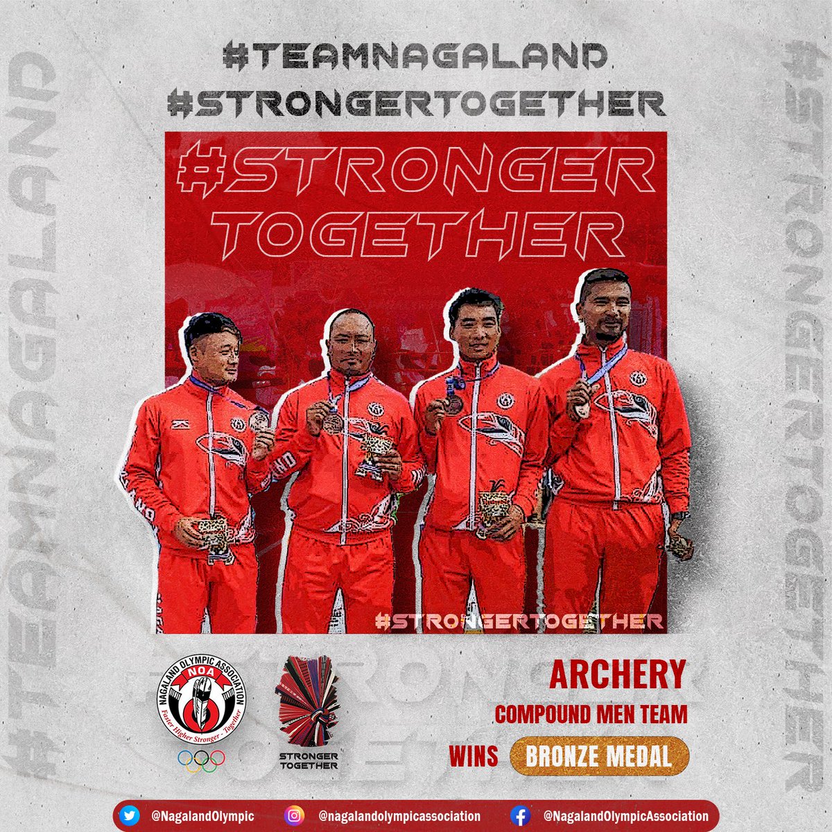 NagalandOlympic's tweet photo. Archery 🏹 
Compound Men Team 
Bronze 🥉
.
CONGRATULATIONS  TEAM NAGALAND🎉 
#teamNagaland
Date: 16th November, 2022
.
#NorthEastOlympicGames2022
#strongertogether #wrestling
#nagalandassociation #2022 #athletes #sports #nagaland #olympic #instagram #facebook #twitter #Meghalaya https://t.co/jeAEiXiDwU