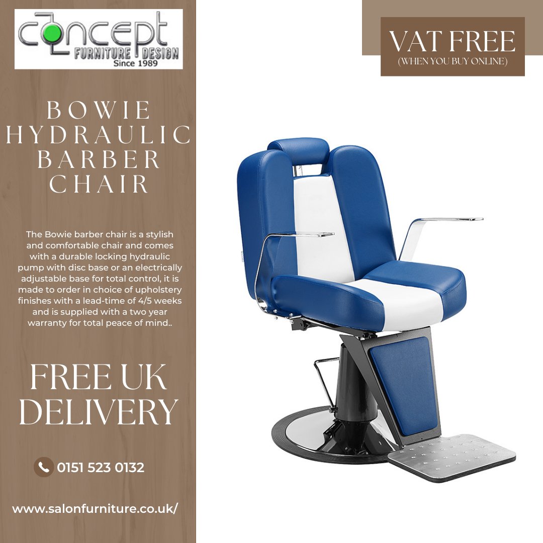 Get this #Bowie #Hydraulic #Barber #Chair for as little as £1345.00 WHEN YOU BUY ONLINE - ecs.page.link/TDQ29

#furniture #salonfurniture #barbershopfurniture #receptionfurniture #conceptdirect #jobst #karisma #pietranera #salonimage #takarabelmont #waitingseats #chairs