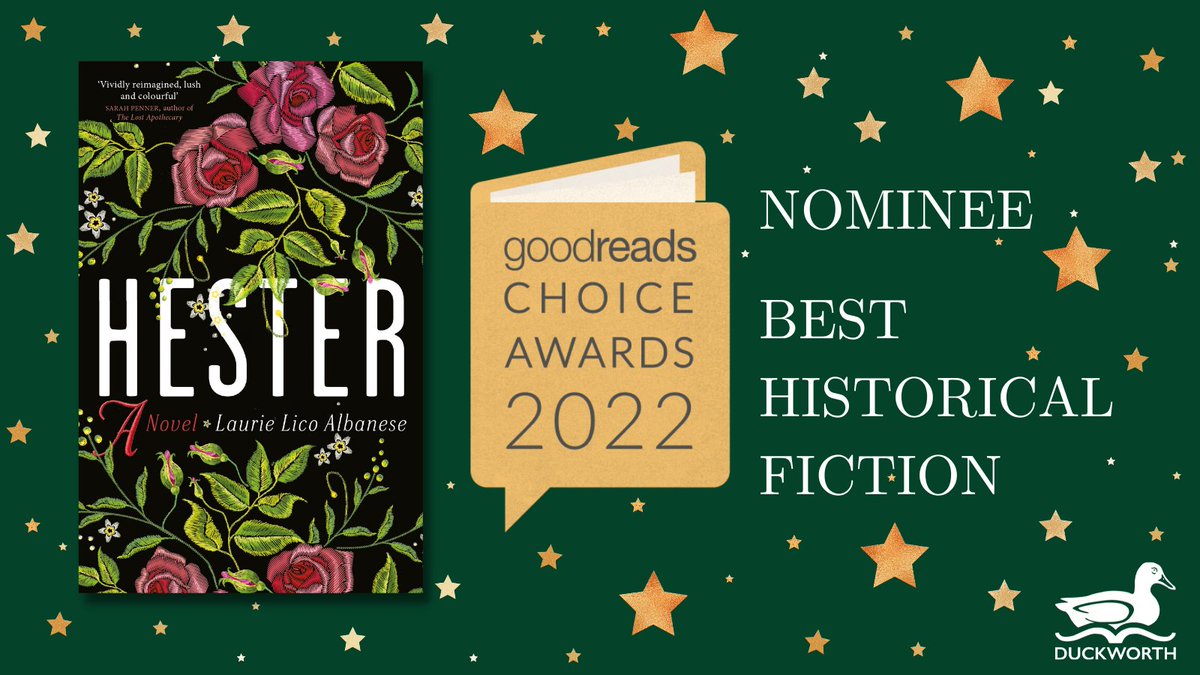 🌟We're delighted to see that #Hester has been nominated for the #GoodreadsChoiceAwards2022 in their Best Historical Fiction category!🌟

Get voting here!⬇️⬇️⬇️ goodreads.com/choiceawards/b…

#GoodreadsChoice #goodreads #HistoricalFiction <a href="/Laurie_Albanese/">Laurie Lico Albanese</a>  <a href="/goodreads/">Goodreads</a>