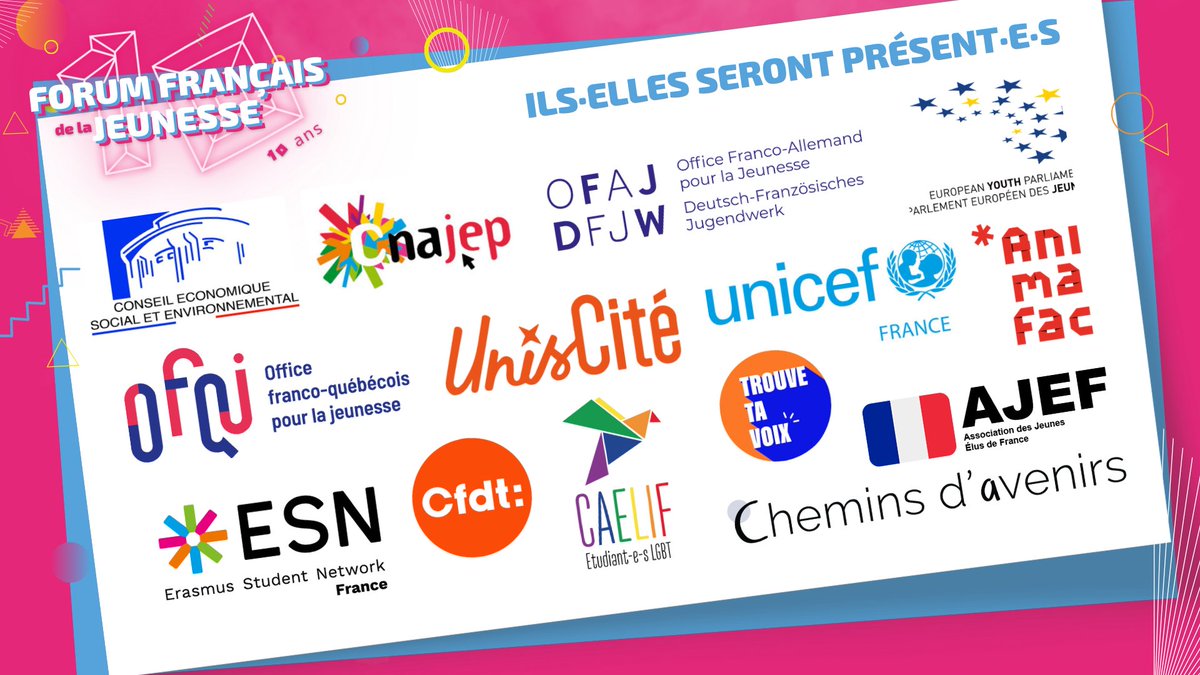 Forum Français de la Jeunesse (FFJ) (@ffjeunesse) on Twitter photo 🎂Le 02 décembre, le <a href="/FFJeunesse/">Forum Français de la Jeunesse (FFJ)</a> souffle ses 10 bougies !
📣Les organisations et institutions présentes !
🎤Table ronde sur l'avenir des organisations de jeunes, les Talk du FFJ etc...
💡Venez nous rencontrer à l'<a href="/AcademieClimat/">Académie du Climat</a> !
Billetterie 👉bit.ly/3DQ1ki7 🎂Le 02 décembre, le <a href="/FFJeunesse/">Forum Français de la Jeunesse (FFJ)</a> souffle ses 10 bougies !
📣Les organisations et institutions présentes !
🎤Table ronde sur l'avenir des organisations de jeunes, les Talk du FFJ etc...
💡Venez nous rencontrer à l'<a href="/AcademieClimat/">Académie du Climat</a> !
Billetterie 👉bit.ly/3DQ1ki7