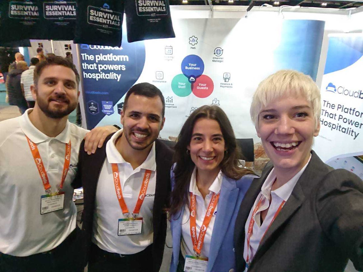 Cloudbeds's tweet photo. Our EMEA team looking sharp at the Hotel 360 Expo in London! 😎

Plus a big shoutout to Maja Radojicic for her amazing presentation on contactless tech in hospitality 🤳

Stay tuned for more updates on upcoming events 🗓

#cloudbeds #hoteliers #hospitality https://t.co/NV5km7BNEF